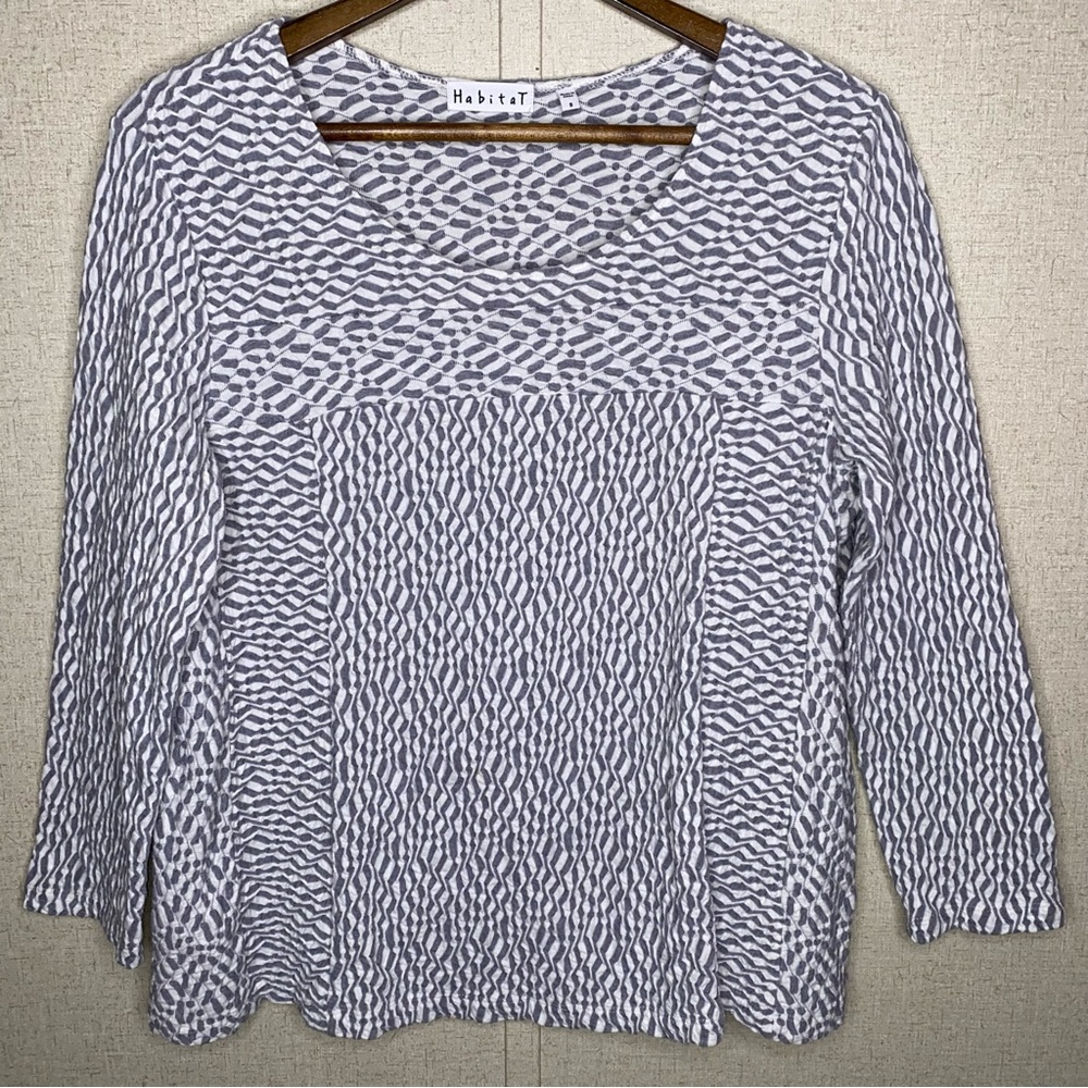 SOLD✨Habitat Size Small Stretchy 100% Cotton Lagenlook Top - Picture 5 of 7